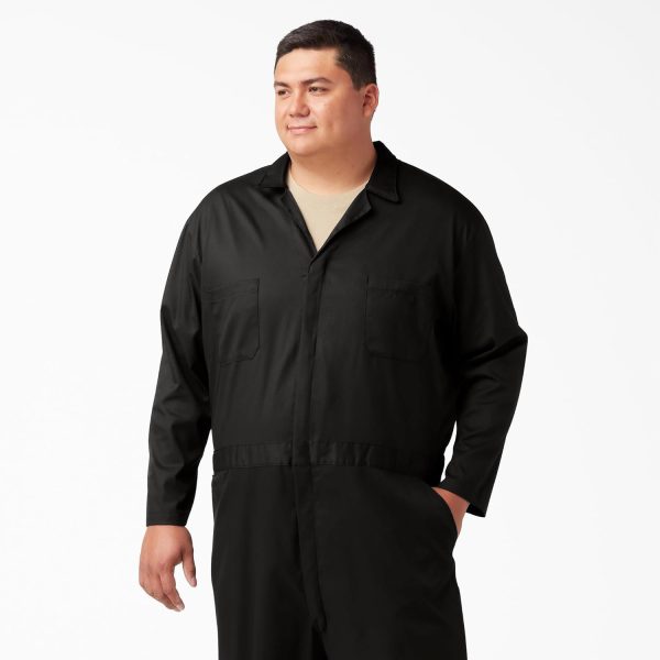 OCO2502378 Long Sleeve Coveralls, BLACK, L RG