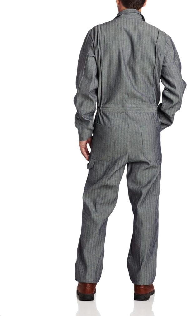 OCO2502387 Long Sleeve Cotton Coverall, Fisher Stripe, Medium/Tall - Image 2