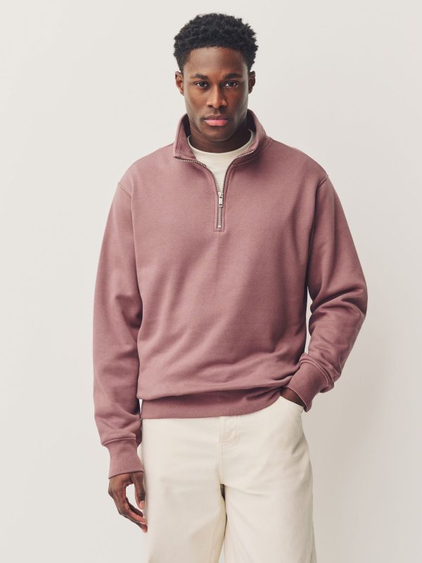 OCO2502347 Pink Jersey Cotton Rich Quarter Zip Sweatshirt