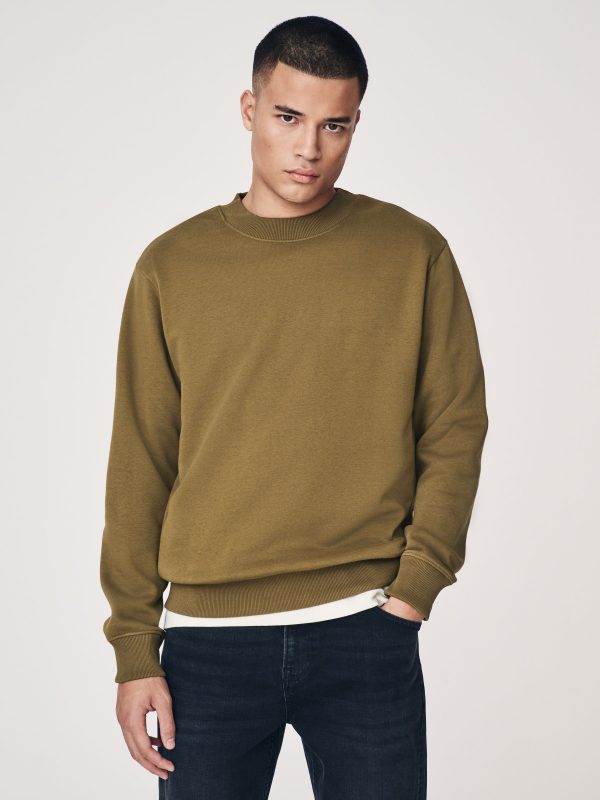 OCO2502356 Dark Green Rich Jersey Crew Sweatshirt