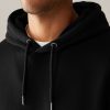 OCO2502362 Black Regular Fit Rich Jersey Fabric Hoodie - Image 4