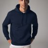 OCO2502361 Navy Blue Regular Fit Rich Jersey Fabric Hoodie