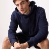 OCO2502361 Navy Blue Regular Fit Rich Jersey Fabric Hoodie - Image 3