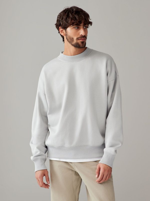 OCO2502358 Light Grey Rich Jersey Crew Sweatshirt